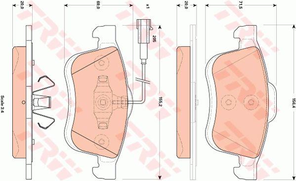 TRW COTEC brake pad set TRW GDB1865