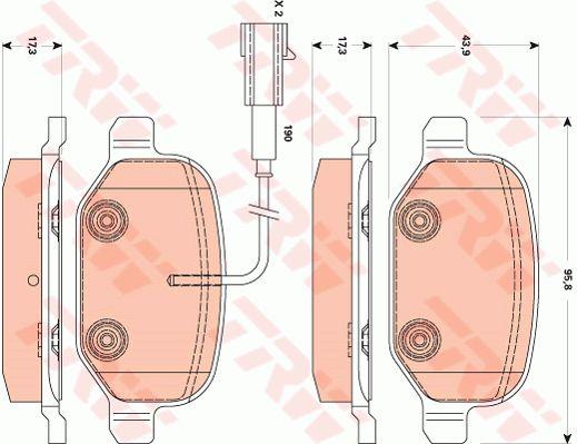TRW COTEC brake pad set TRW GDB1881