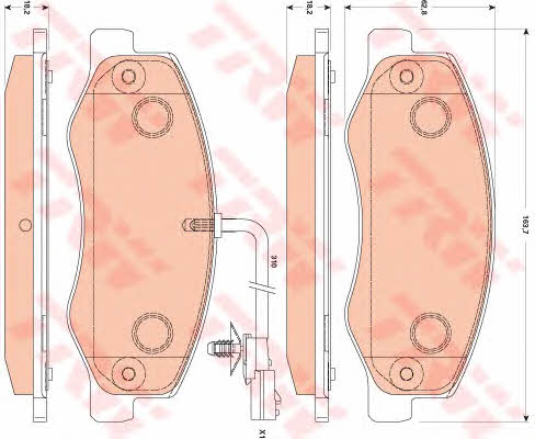 TRW COTEC brake pad set TRW GDB1885
