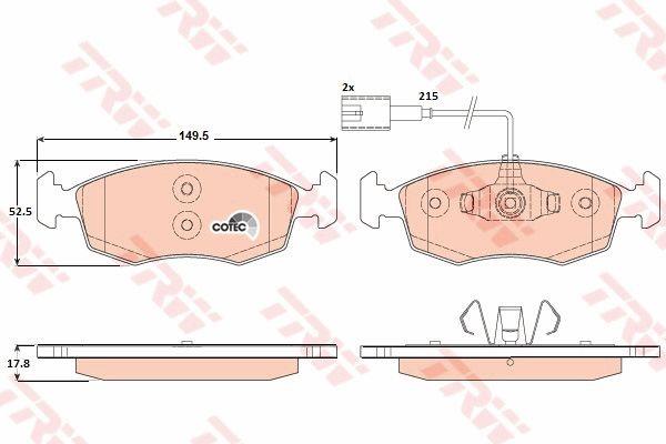 TRW COTEC brake pad set TRW GDB1900