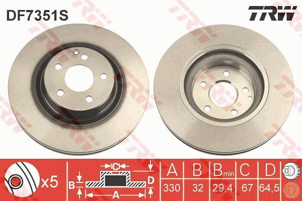 TRW Front vented brake disc – price 236 PLN