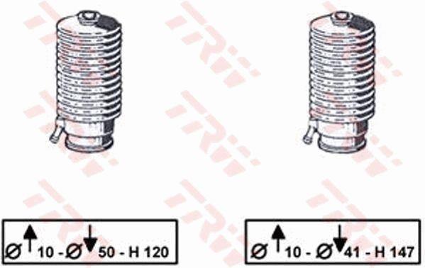 TRW JBE186 Tie rod boots, set JBE186