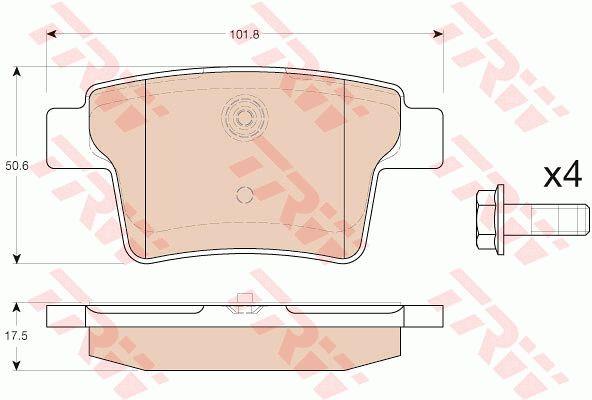 TRW COTEC brake pad set TRW GDB1988