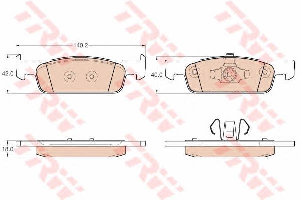 TRW COTEC brake pad set TRW GDB2016