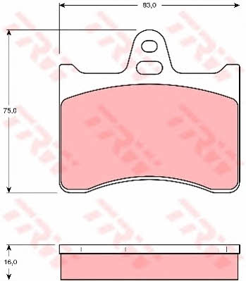 Brake pad Citroen CX: GDB262 TRW TRW COTEC brake pad set