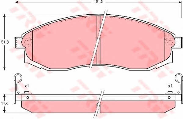 TRW COTEC brake pad set TRW GDB3124