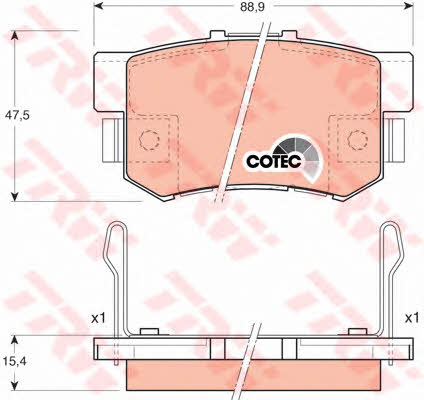 TRW COTEC brake pad set TRW GDB3154