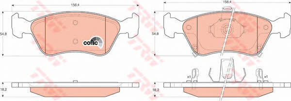 TRW COTEC brake pad set TRW GDB3163