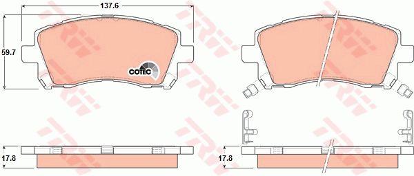 TRW COTEC disc brake pads, set TRW GDB3217