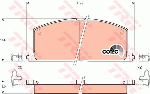TRW COTEC brake pad set TRW GDB323