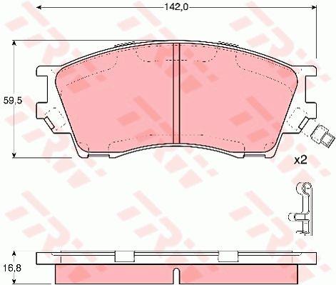 Disc brake pad set Mazda Xedos 9: GDB3230 TRW TRW COTEC brake pad set
