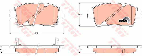 TRW COTEC brake pad set TRW GDB3242