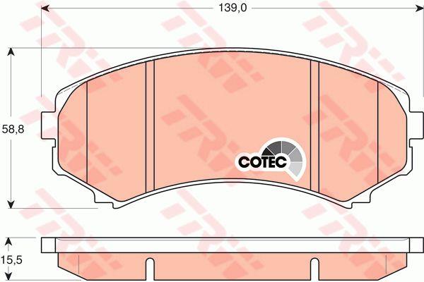 TRW COTEC brake pad set TRW GDB3246