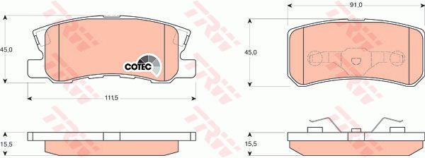 TRW Rear disc brake pads TRW COTEC, set – price 99 PLN