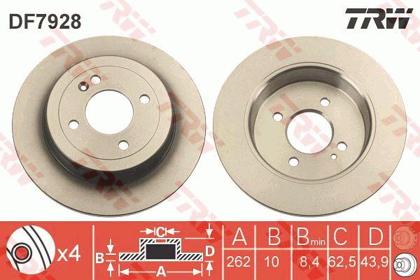 TRW Rear solid brake disc – price 107 PLN