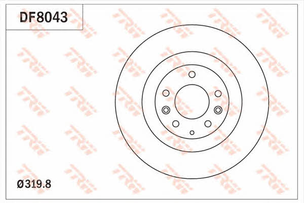 TRW DF8043 Front brake disc ventilated DF8043