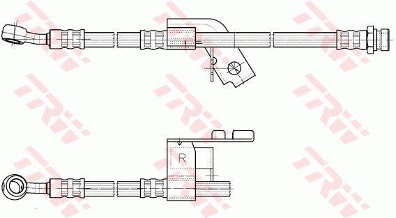 Flexible brake pipe Hyundai Getz: PHD957 TRW Brake Hose