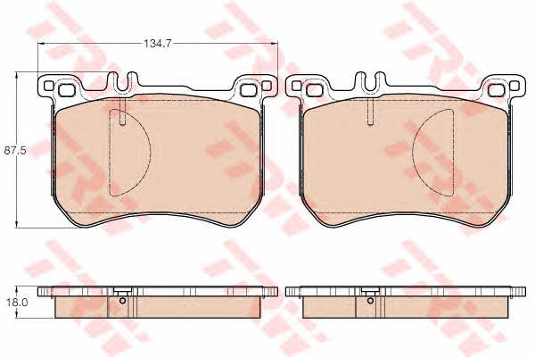 Brake pad Mercedes SL: GDB2013 TRW TRW COTEC brake pad set