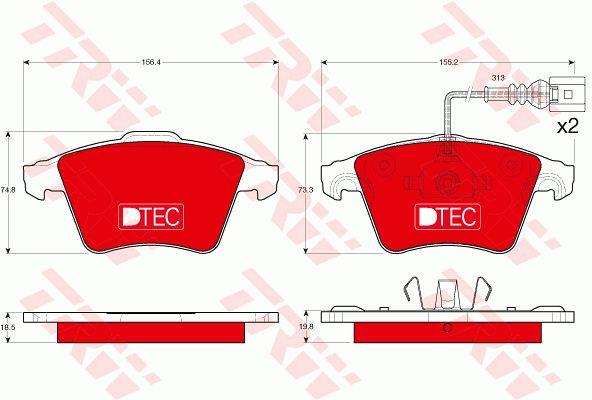 TRW GDB1651DTE Brake pad set GDB1651DTE GDB1651DTE TRW Brake pad set