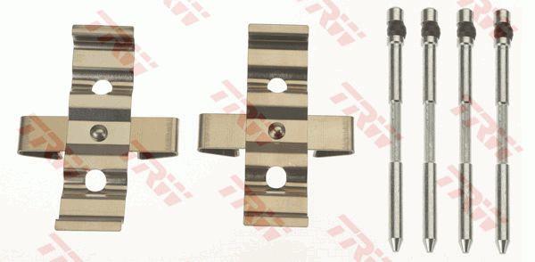 Rear brake pad fitting kit Opel Corsa E: PFK680 TRW Brake pad fitting kit