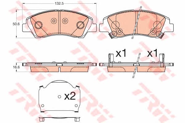 TRW COTEC brake pad set TRW GDB3618