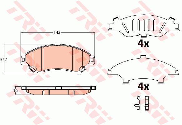 TRW COTEC brake pad set TRW GDB3633
