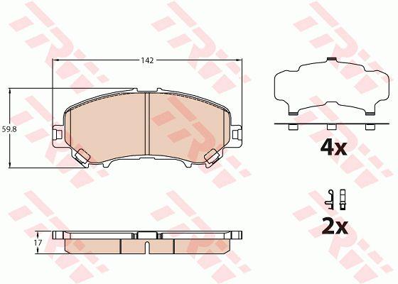 TRW COTEC brake pad set TRW GDB3631