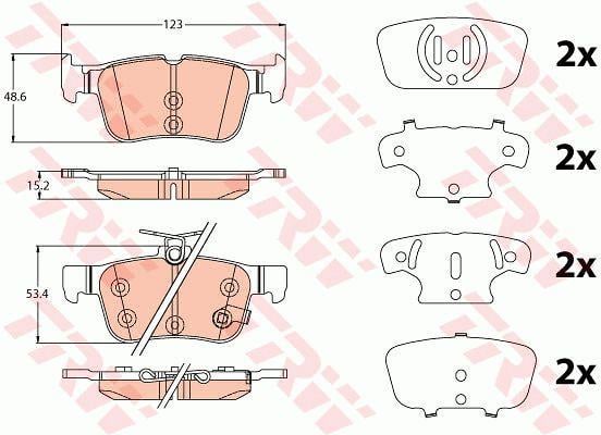 TRW COTEC brake pad set TRW GDB2115
