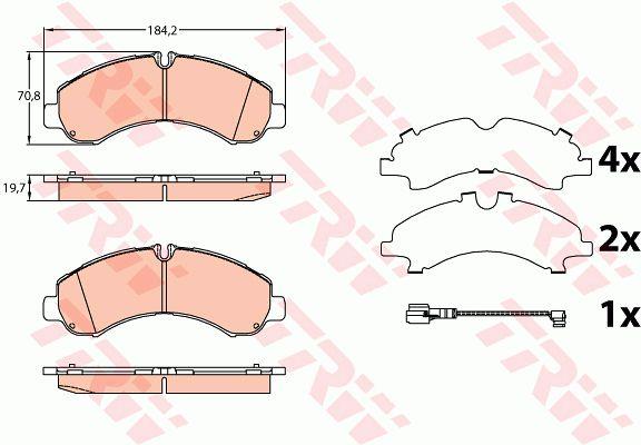 Brake pad kit Mitsubishi Canter: GDB3645 TRW TRW COTEC brake pad set