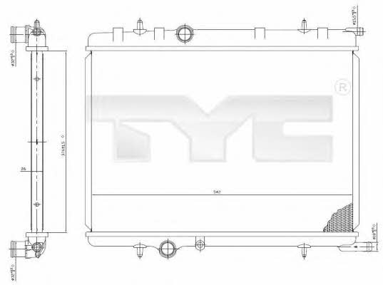 TYC 705-0027 Radiator, engine cooling 7050027