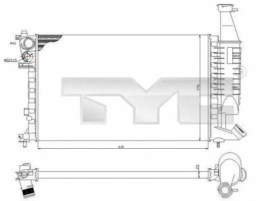 TYC 705-0069 Radiator, engine cooling 7050069