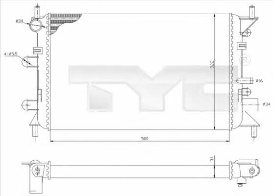 TYC 710-0036-R Radiator, engine cooling 7100036R