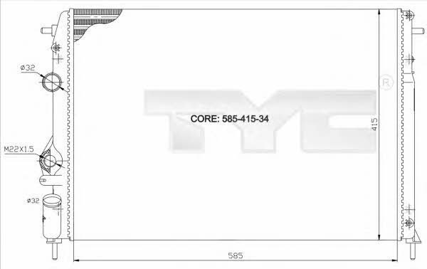 TYC 728-0011 Radiator, engine cooling 7280011