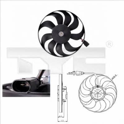 TYC 802-0001 Hub, engine cooling fan wheel 8020001