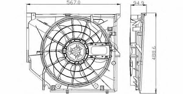 TYC 803-0005 Hub, engine cooling fan wheel 8030005