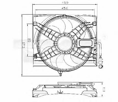 TYC 803-0011 Hub, engine cooling fan wheel 8030011