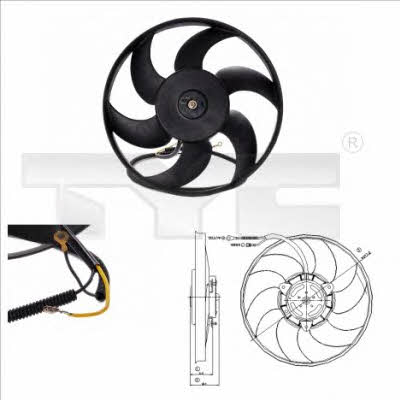 TYC 805-0003 Hub, engine cooling fan wheel 8050003