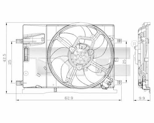TYC 809-0018 Hub, engine cooling fan wheel 8090018