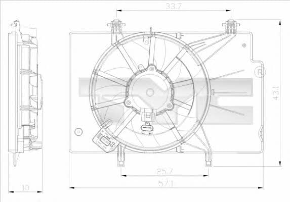 TYC 810-0043 Hub, engine cooling fan wheel 8100043