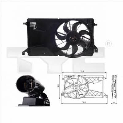 Radiator cooling fan Mazda: 8200001 TYC Hub, engine cooling fan wheel
