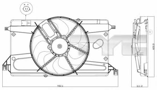 TYC 820-0002 Hub, engine cooling fan wheel 8200002