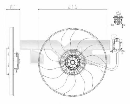 TYC 825-0019 Hub, engine cooling fan wheel 8250019