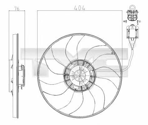 TYC 825-0020 Hub, engine cooling fan wheel 8250020