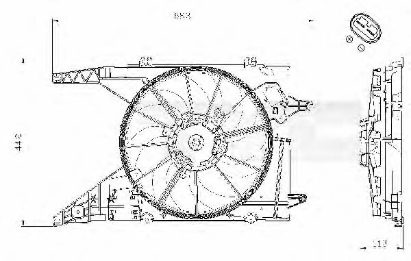 TYC 828-0002 Hub, engine cooling fan wheel 8280002