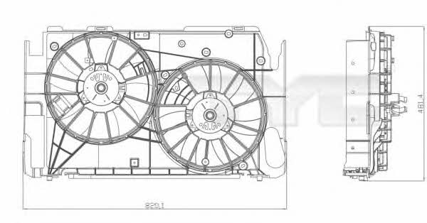 TYC 836-0016 Hub, engine cooling fan wheel 8360016