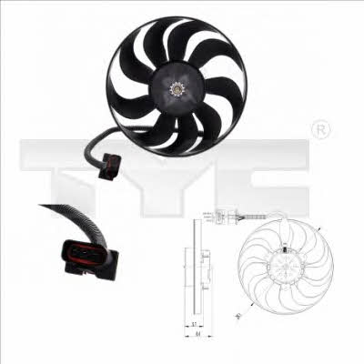 TYC 837-0001 Hub, engine cooling fan wheel 8370001