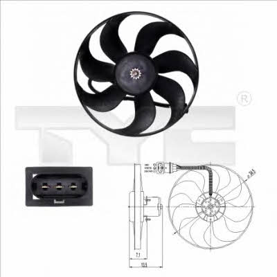 TYC 837-0003 Hub, engine cooling fan wheel 8370003