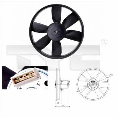 TYC 837-0009 Hub, engine cooling fan wheel 8370009