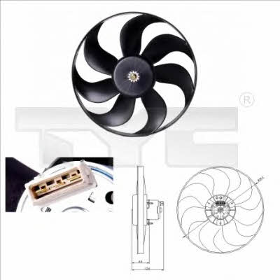 TYC 837-0010 Hub, engine cooling fan wheel 8370010