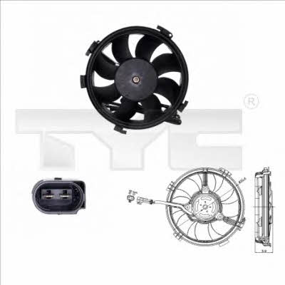 TYC 837-0015 Hub, engine cooling fan wheel 8370015